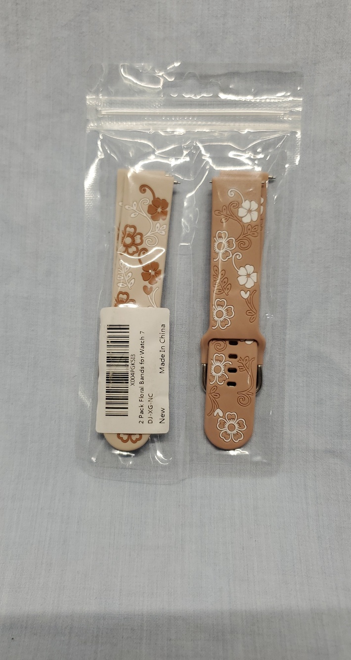 Floral Beige Silicone Watch Band for Women
